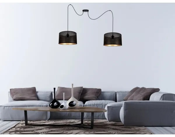 Csillár zsinóron ALDO 2xE27/60W/230V pók fekete