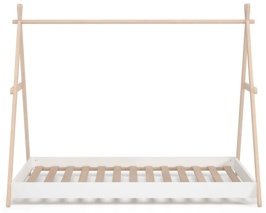 Fehér-natúr színű házikó alakú borovi fenyő gyerekágy 90x200 cm Trufa – Marckeric