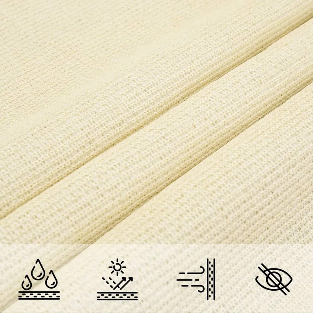 krémszínű HDPE napvitorla 160 g/m² 4,5 x 4,5 x 4,5 m