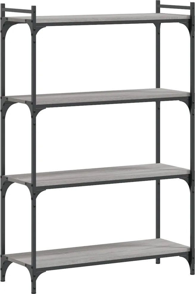 vidaXL 4 szintes szürke sonoma szerelt fa könyvespolc 80 x 30 x 120 cm