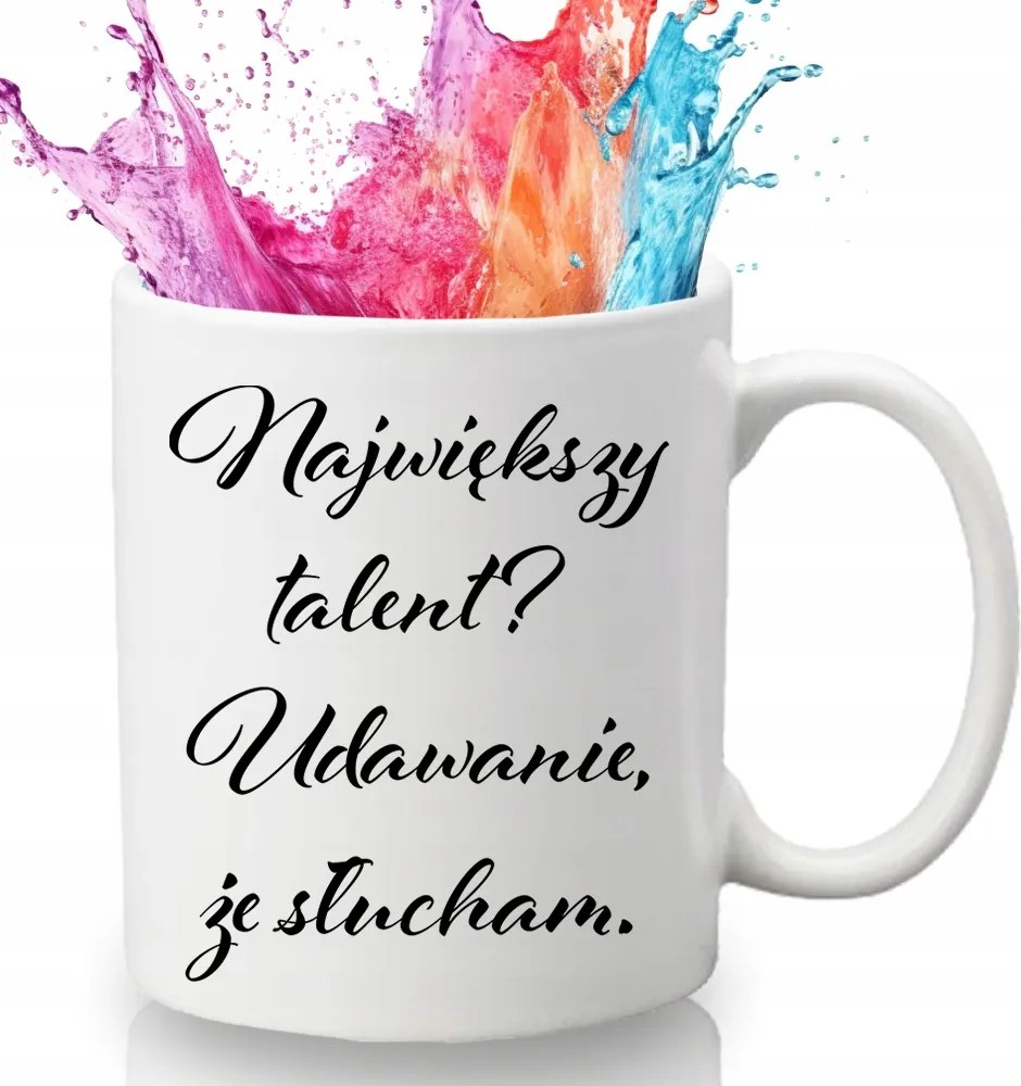 Bögre Fehér 330 ml Kerámia Vicces Ajándék Felirattal Úgy Tesz, Mintha Hallgatnék