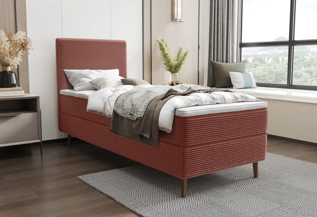 RANA comfort kárpitozott boxspring ágy, 90x200, poso 110, balos