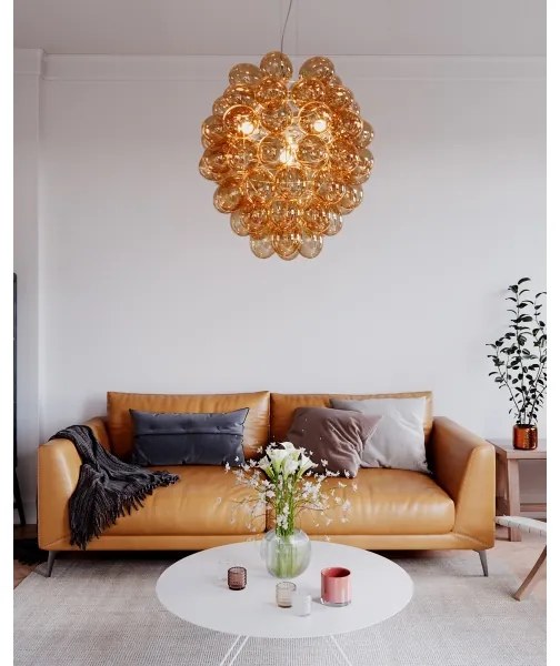 ByRydens 4202230-5512 - Csillár zsinóron DELUXE 4xE14/5W/230V füstös/barna