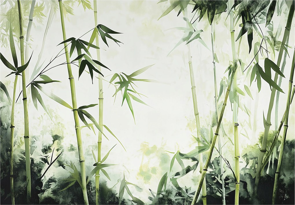 Fotótapéta Bambusz Zöld Természet Hálószoba Nappali Tapéta Flizelina 300x210