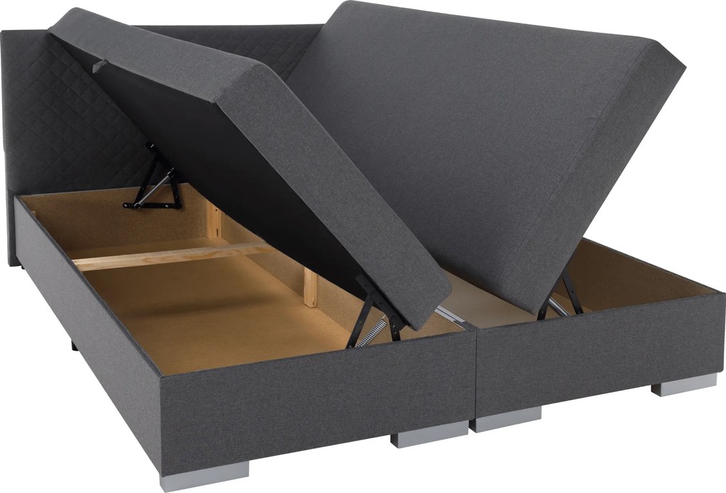 Boxspring ágy, szürke, 180x200, ADARA
