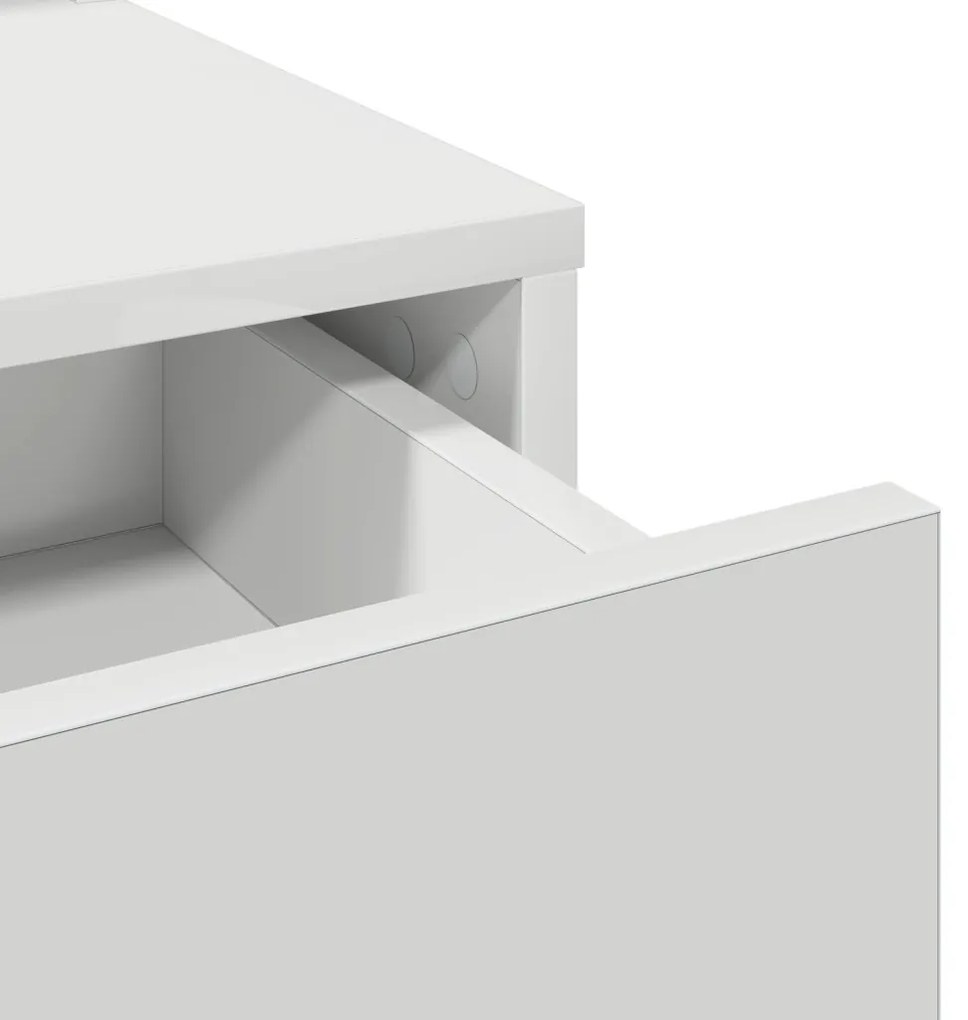 LED világítású sminkasztal Fehér 50x41x140 cm