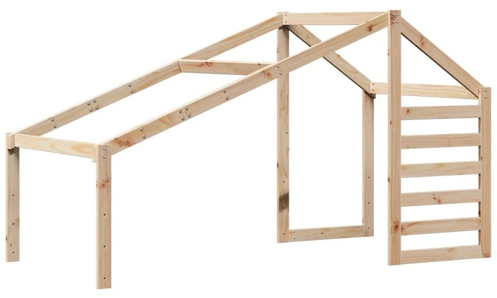 tömör fenyőfa magasított ágy tetővel 90 x 200 cm