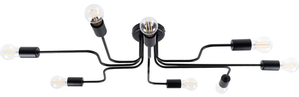 Sollux SL.1448 - Felületre szerelhető csillár VECTOR 8xE27/15W/230V fekete