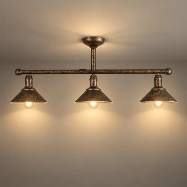 BRILAGI - Rúdra szerelt csillár FORGE 3xE27/60W/230V patinás/rézszínű