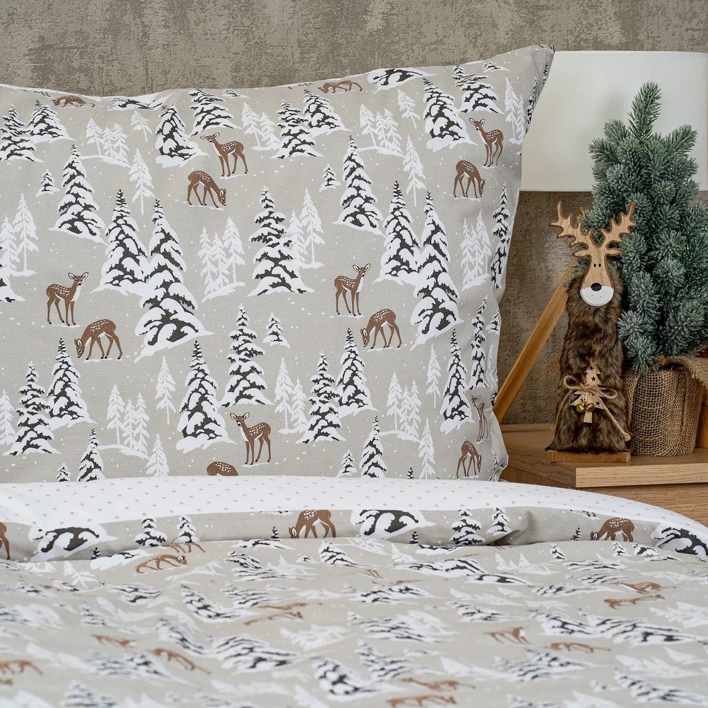 4Home Christmas forest pamut ágyneműhuzat, 140 x 220 cm, 70 x 90 cm
