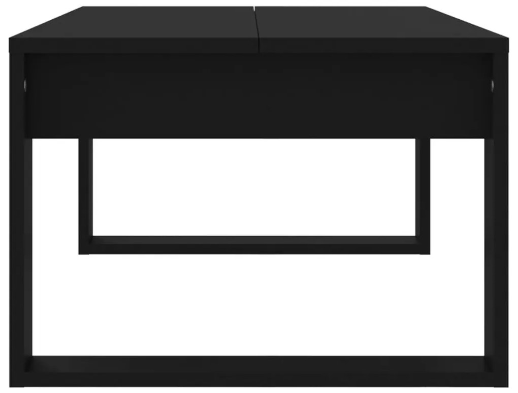 Fekete szerelt fa dohányzóasztal 102 x 50 x 35 cm