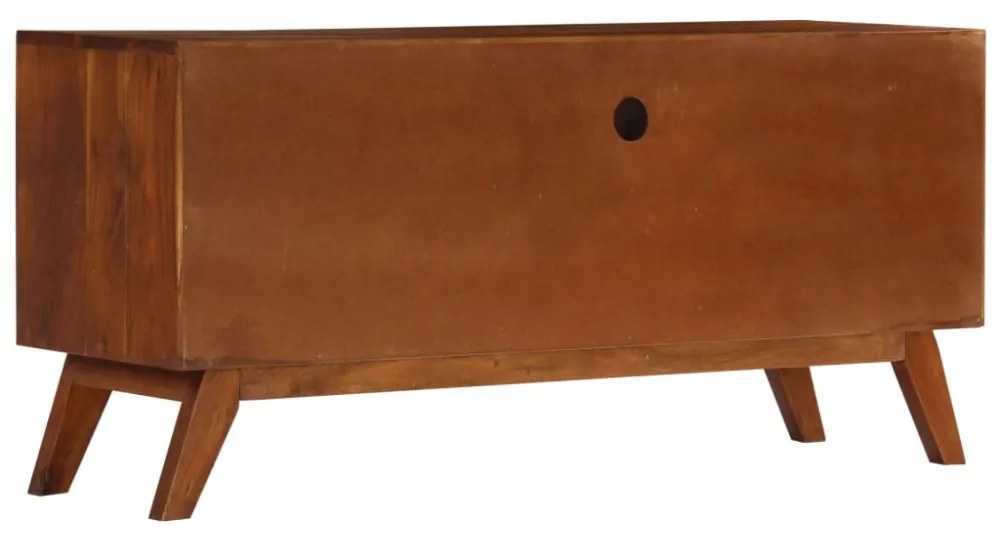 3 fiókos tömör akácfa TV-szekrény 110 x 35 x 50 cm