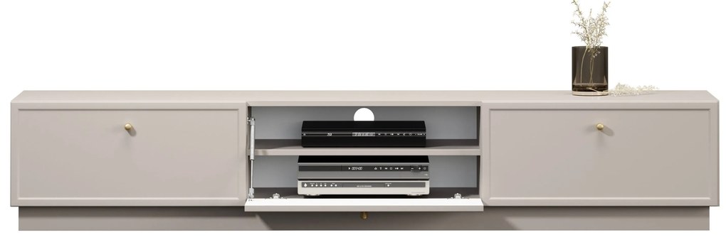 Lorini TV szekrény 200 cm - kasmír / arany fogantyúk