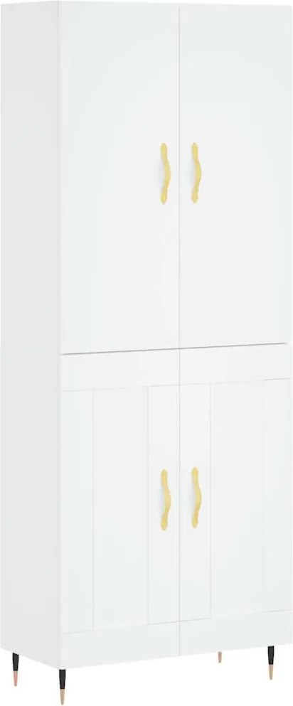 vidaXL fehér szerelt fa magasszekrény 69,5 x 34 x 180 cm