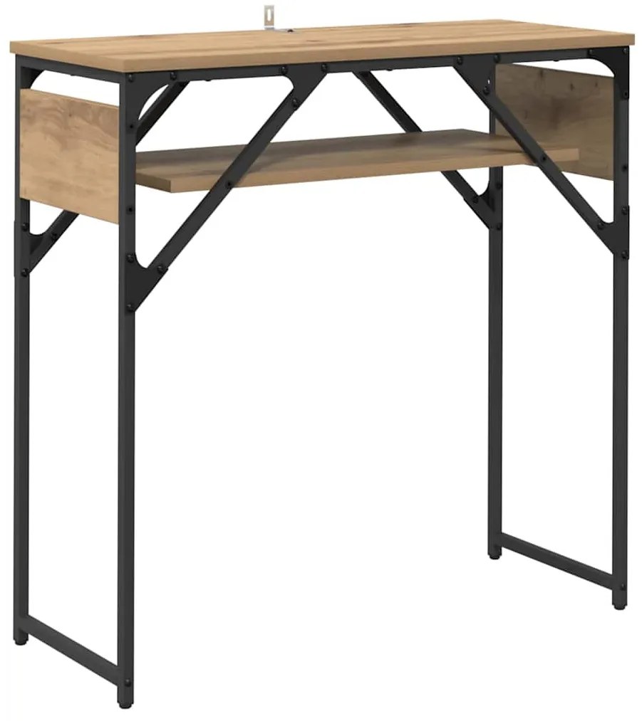 Konzolasztal kézműves tölgy 75x30x75cm Faanyag