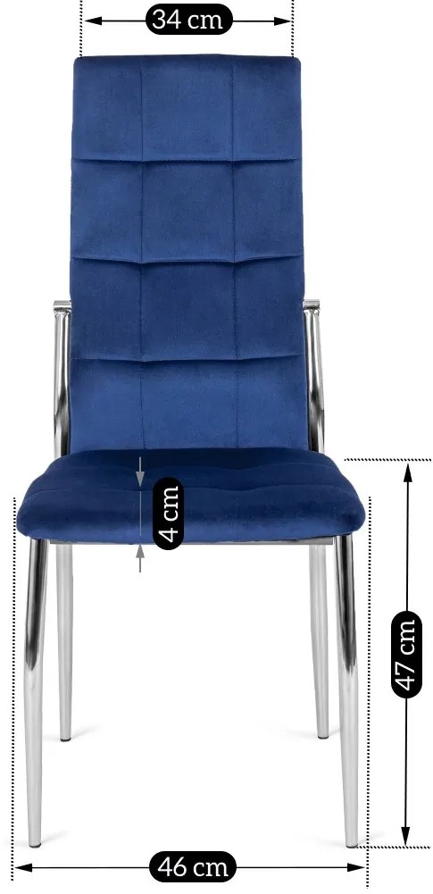 Sötétkék Bársony Étkezőszék. MOLLY