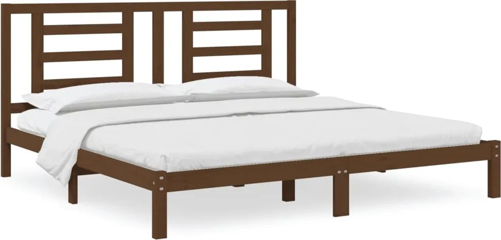 vidaXL mézbarna tömör fenyőfa ágykeret 200x200 cm
