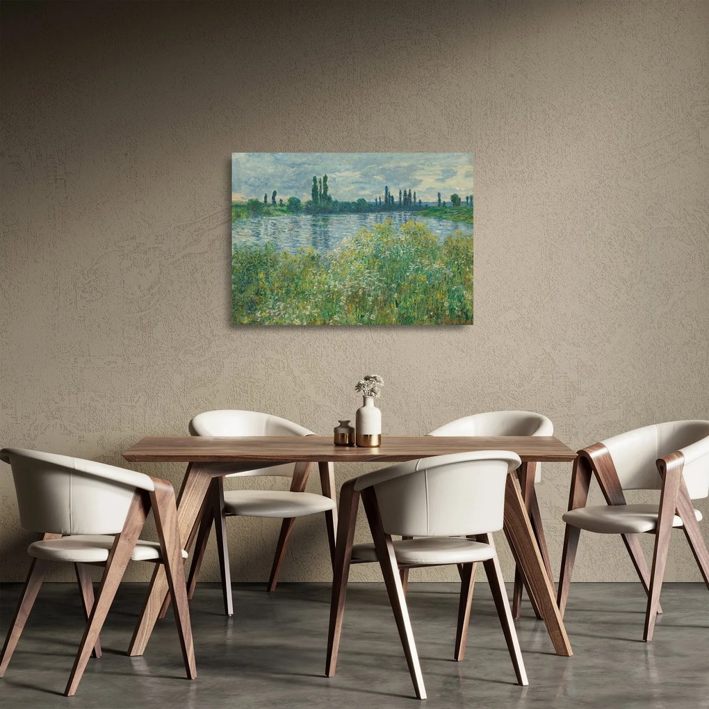 Üveg kép - Claude Monet, Banks of the Seine, reprodukciók (70x50 cm)