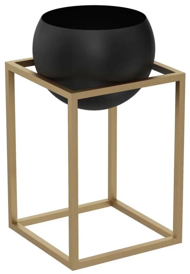 Fém virágcserép 51,3x29 cm arany színben