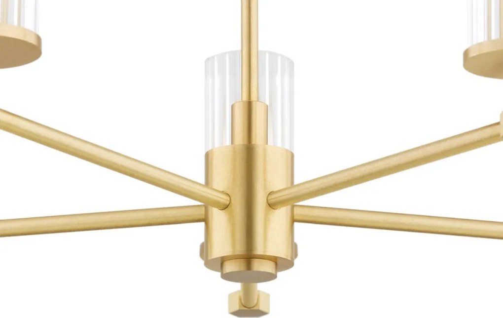 ARGON 2177 HAMPTON Modern Csillár Átlátszó, Csiszolt Sárgaréz E14 IP20