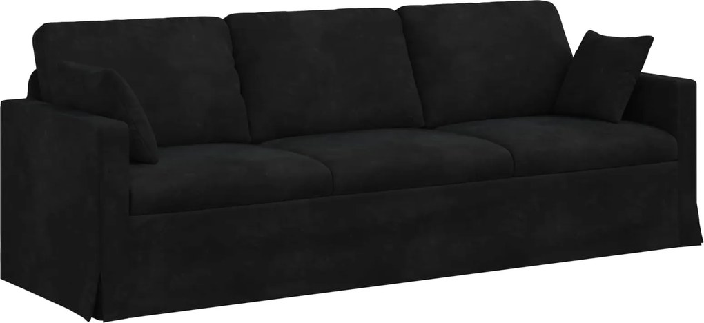 vidaXL Kanapé Fekete 228 x 78 x 80 cm Bársony