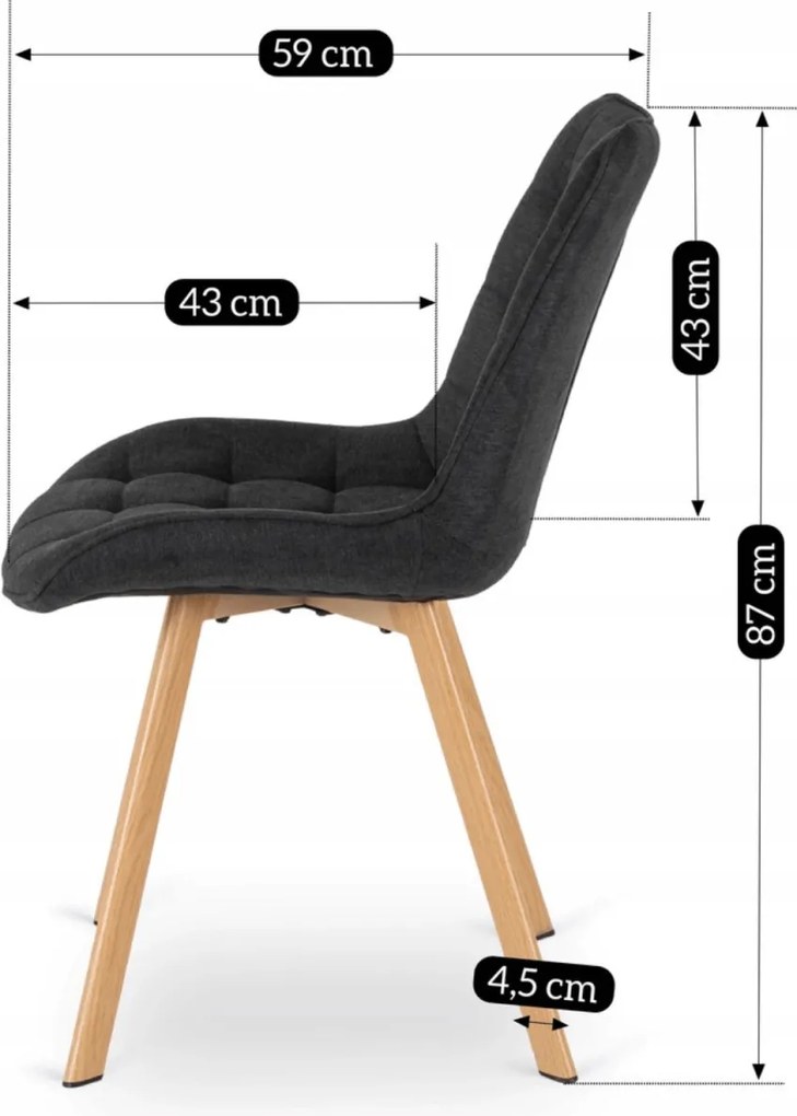 Szék fekete színben. KATHY