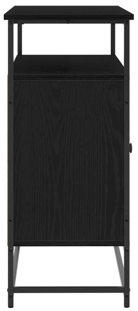Fekete tölgy oldalszekrény 100x35x80 cm Műszaki fa és Acél