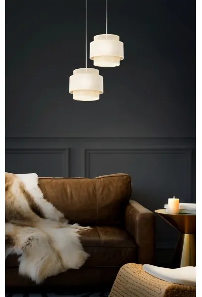 BOHO zsinóros csillár 2xE27/60W/230V krémszín/juta