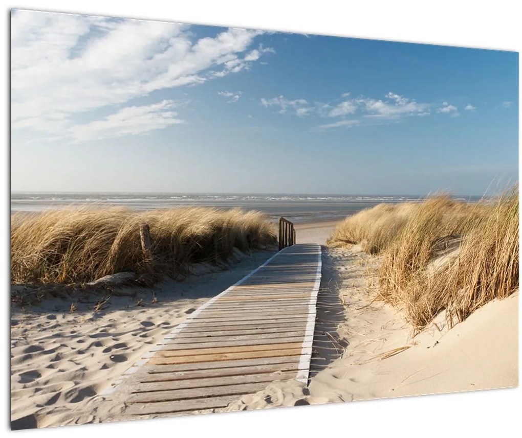 Kép - Homokos strand Langeoog szigetén, Németországban (90x60 cm)