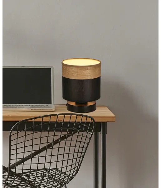 Asztali lámpa PORTO 1xE27/60W/230V fekete/barna