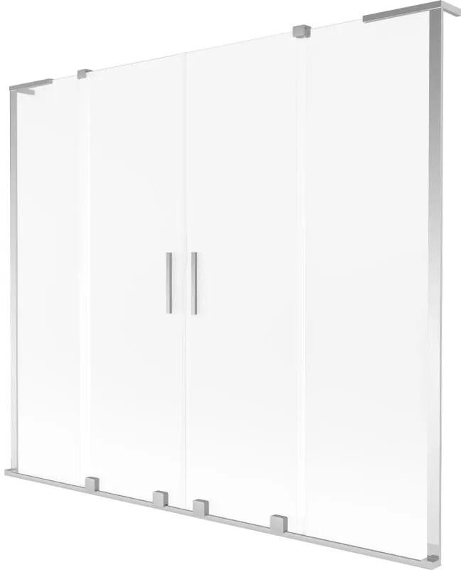 Mexen Velar L Duo, 2 szárnyas eltolható kádparaván 170 x 150 cm, 8 mm mattüveg, króm, 896-170-003-32-01