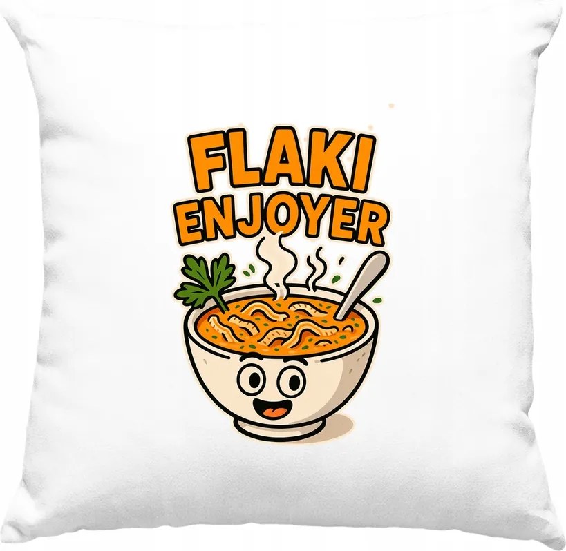 Flaki Enjoyer párna Vicces fehér