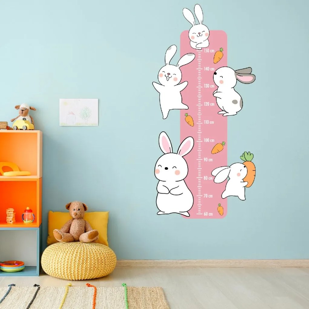 PIPPER. Textil falmatrica "Gyermek mérő - Nyuszik"