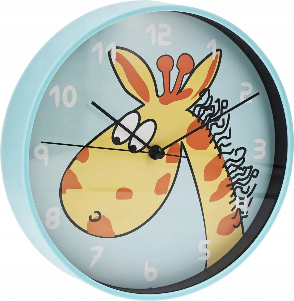 Gyerek Falióra Zsiráf Műanyag Átmérő 20 CM Kék