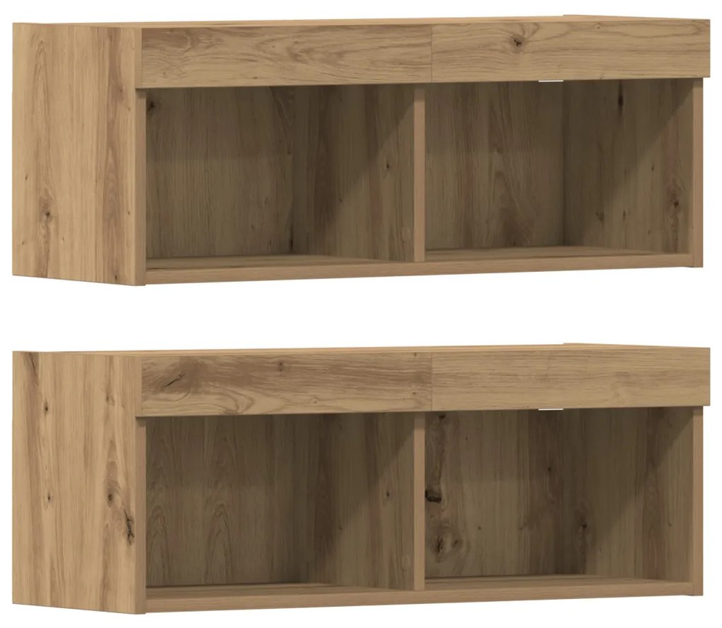 TV szekrény LED világítással Artisan tölgy 40.5x30x102 cm