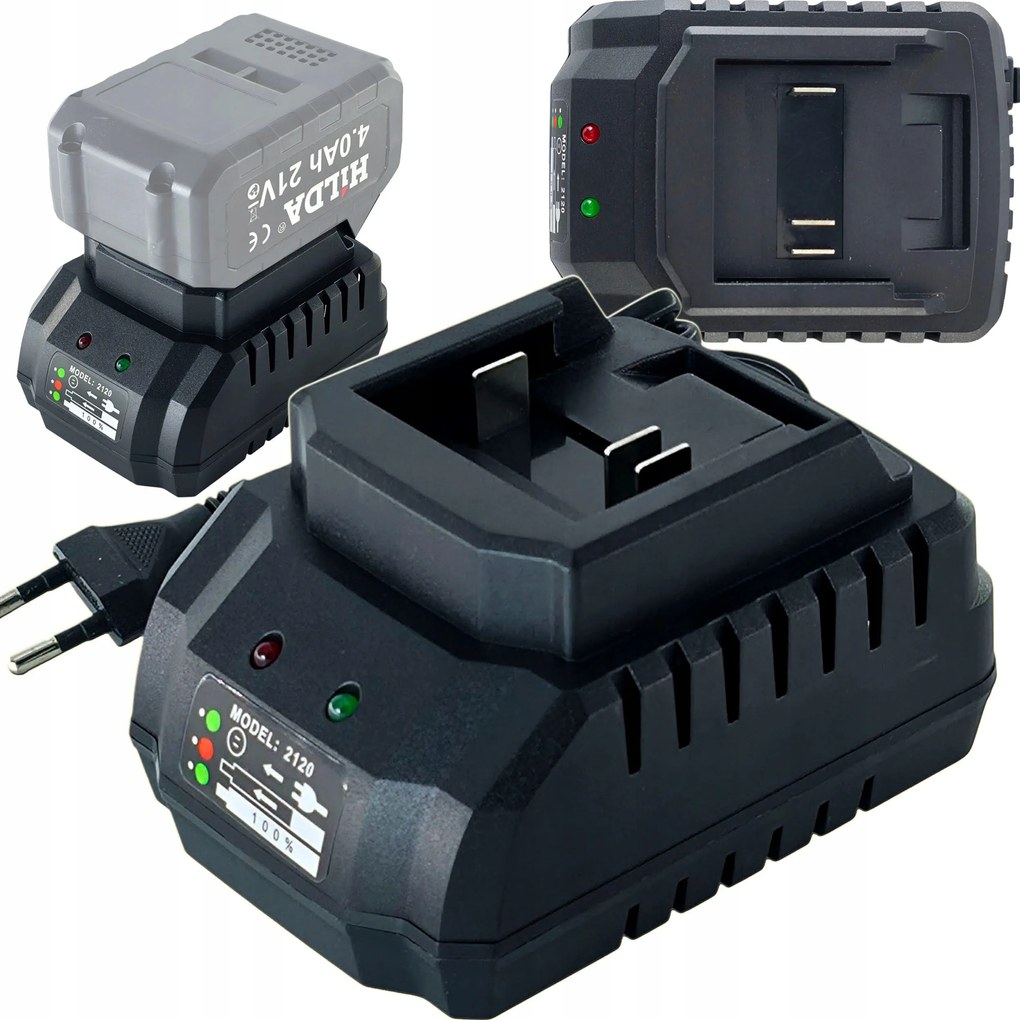 Gyors Töltő Metszőolló Fűrész Fúró Fast Charger Hilda 21V 2A 42W Led