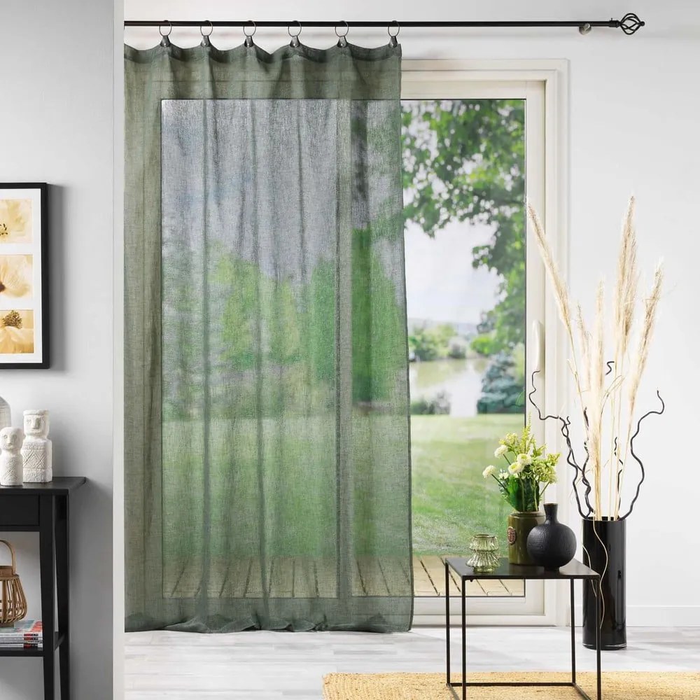 Khaki átlátszó függöny 140x240 cm Linka – douceur d'intérieur