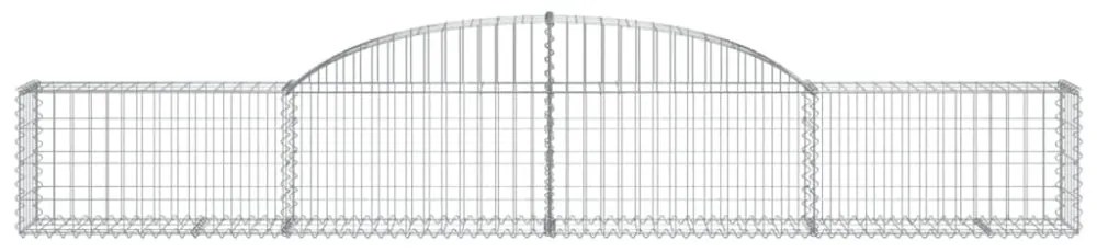 6 db íves horganyzott vas gabion kosár 300x30x40/60 cm
