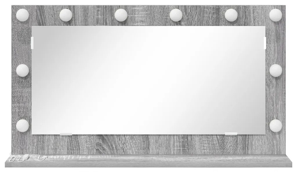 pipere tükör Szürke Sonoma Szerelt fa, Üveg 80 x 45 x 18 cm Tükör