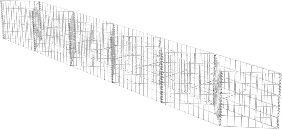 vidaXL horganyzott acél gabion kosár 300 x 30 x 50 cm
