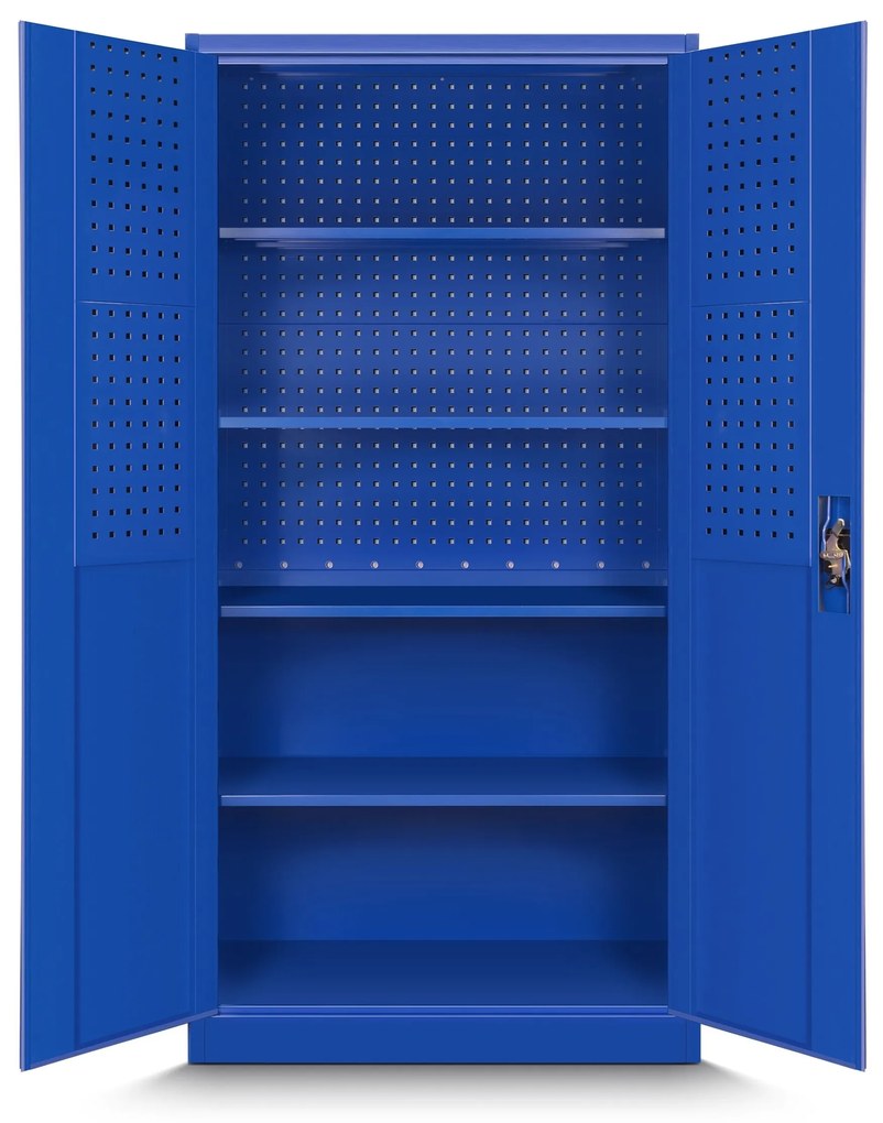Fém műhelyszekrény polcokkal BRUNO, 920 x 1850 x 500 mm, kék
