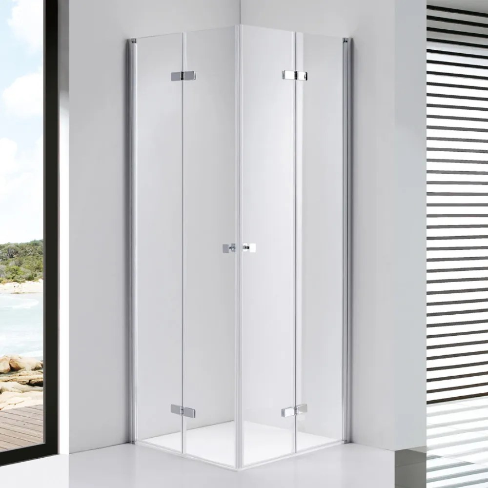 Stuxi Verona Duo 100x100 cm szögletes két csuklóajtós zuhanykabin, 6 mm vízlepergető üveggel, króm