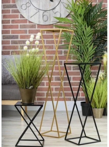 Virágállvány 70x24 cm fekete színben