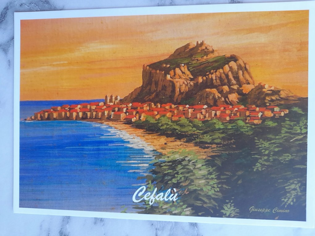 Grafika Keret Olaszország Italia Szicília Cefalu 4