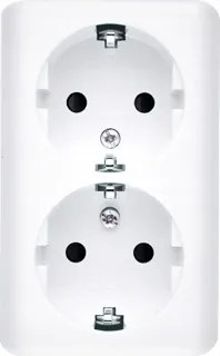 Simon 54 Dupla aljzat Schuko Skandináv Rekeszek Fehér EGSZ2SNZ/11