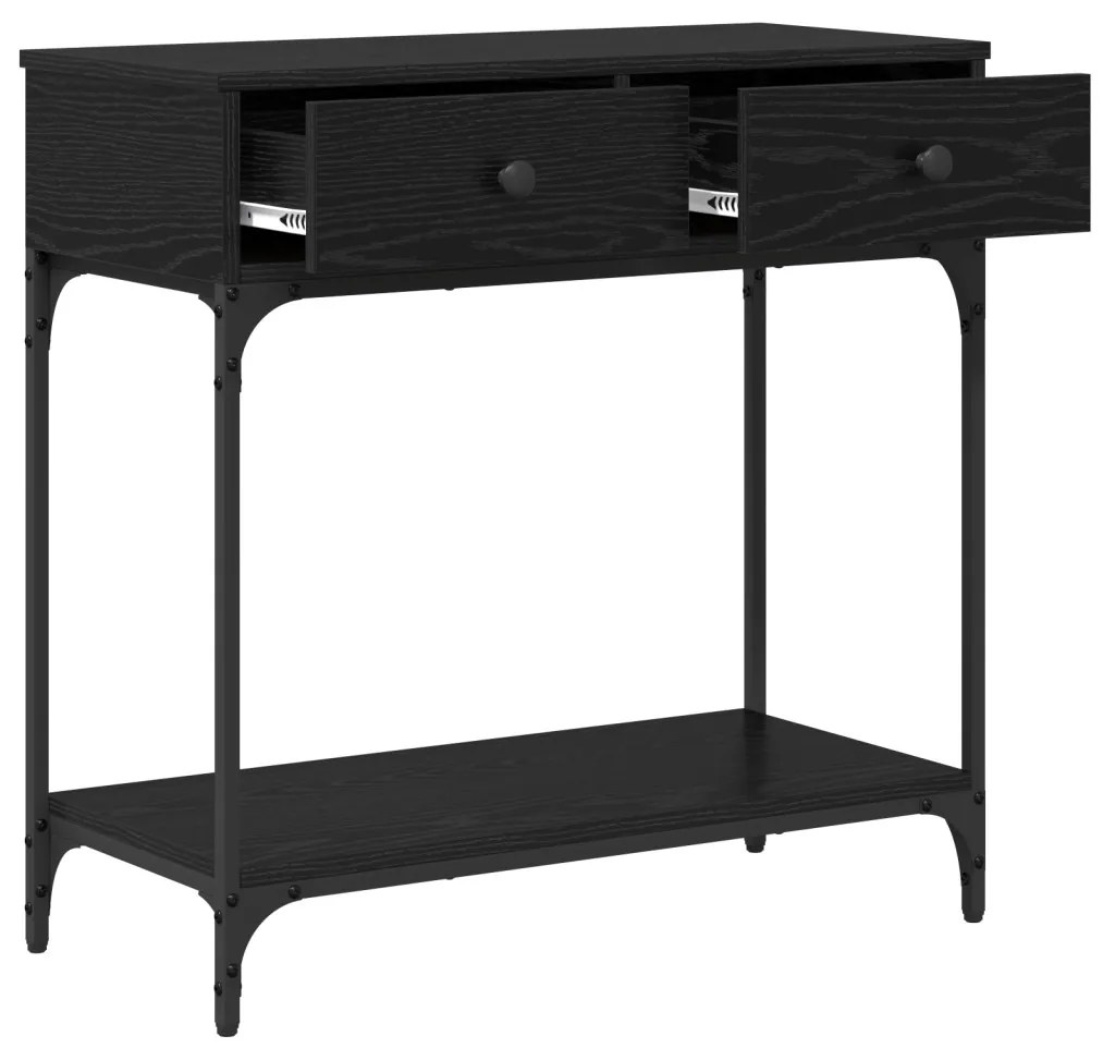 Konzolasztal Fekete tölgy 75x34.5x75 cm Mérnöki fa