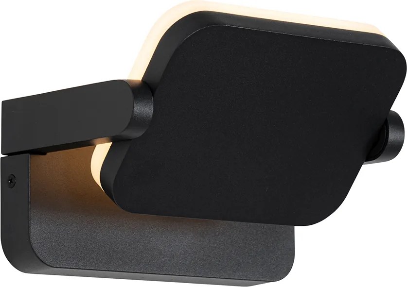 Kültéri fali lámpa fekete, beépített LED-del, állítható - Kamile