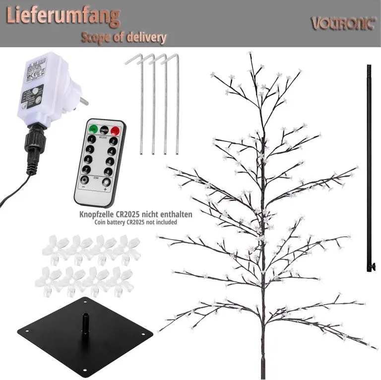 VOLTRONIC® Dekoratív fa LED 180 cm világítással 220 LED