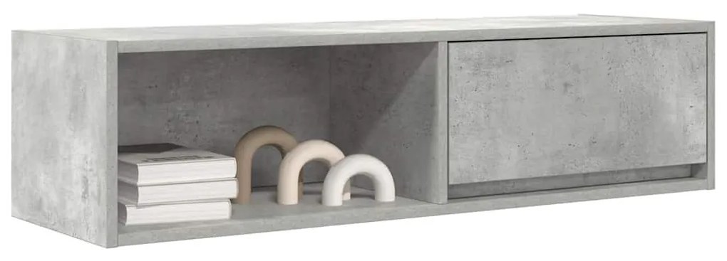 2 db betonszürke szerelt fa TV-szekrény 100x31x25,5cm