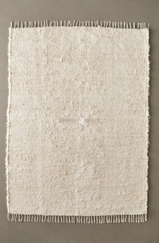 Pamut rongyszőnyeg krém 70x200cm